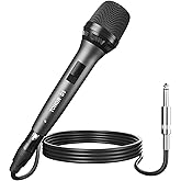 TONOR Professional Vocal Microphone for Singing, Dynamic Handheld Wired Karaoke Mic, Cardioid Studio Microfono with 450 cm/157inch XLR to 1/4" Cable, for Speakers/Mixer Machine/Amp/Speech/Karaoke, D5