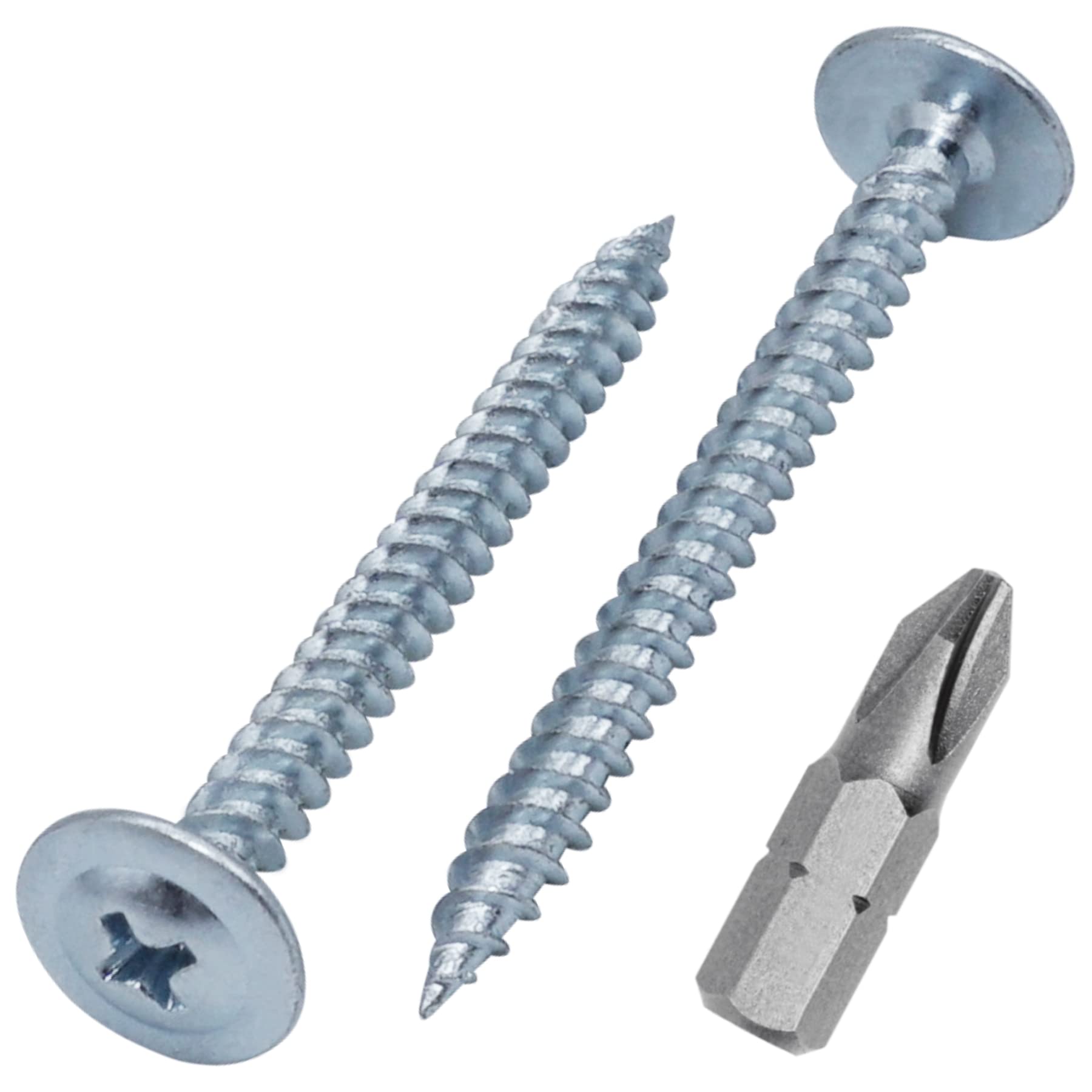 (Pack of 30 pcs) Zinc Plated Steel 4.2 x 45 mm Wood Screws, Metal Screws, Phillips Modified Truss Head, Self Tapping (30, 4.2 x 45 mm)