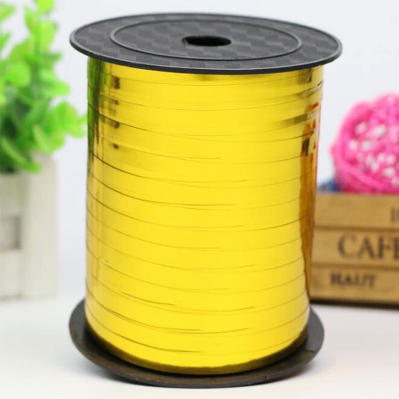 500 Yards Gold Curling Ribbon for Gift Wrapping,Balloon String(457m x 5mm)