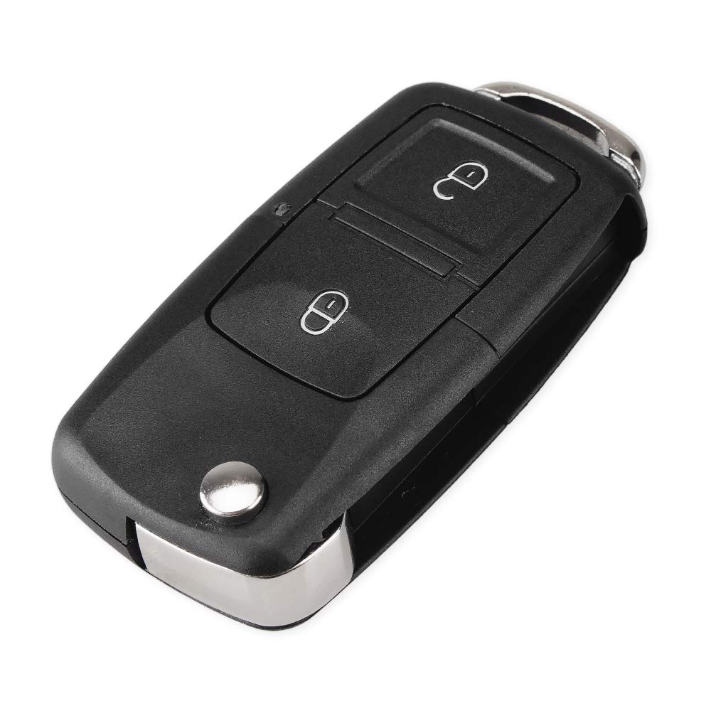 topone1 2 3 Button Remote Flip Folding Car Key Shell Case Fob For VW For Volkswagen Bora Passat Golf Polo Jetta Touran no Blade (2Button)