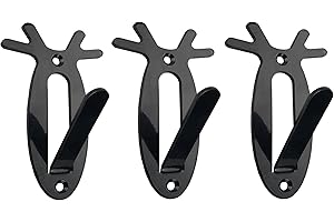 HI FLAME Hi-Flame Siwood 3 Pack of European Skull Wall Mount Bracket Hangers for Deer, Antler Style, Mule Antelope Coyote and Small Game Animals -Easy Installation Kits - Suitable Indoor or Outdoor Use, Black