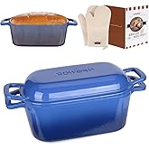 Enameled Dutch Oven for Sourdough Bread Baking, 3.6QT Oval Cast Iron Bread Pan with Lid