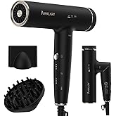 Annlary Hair Dryer, Blow Dryer with Diffuser for Curly Hair | Plasma Ionic Hairdryer for Frizz Control | Low Noise | Foldable for Travel | 6.5Ft ALCI Cord | Magnetic Nozzle for Faster Drying