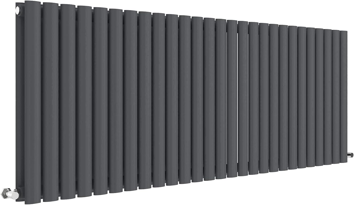 Nuie HLA42D Revive Modern Home Wall Mount Designer Horizontal Double Panel Radiator, 600mm x 1572mm x 78mm, Anthracite