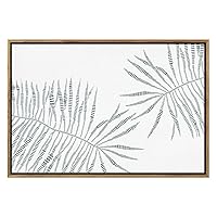 SIGNWIN Framed Canvas Print Wall Art Line Art Fern Duo Geometric Line Illustrations Modern Art Mid-Century Modern Colorful Warm for Living Room, Bedroom, Office - 16