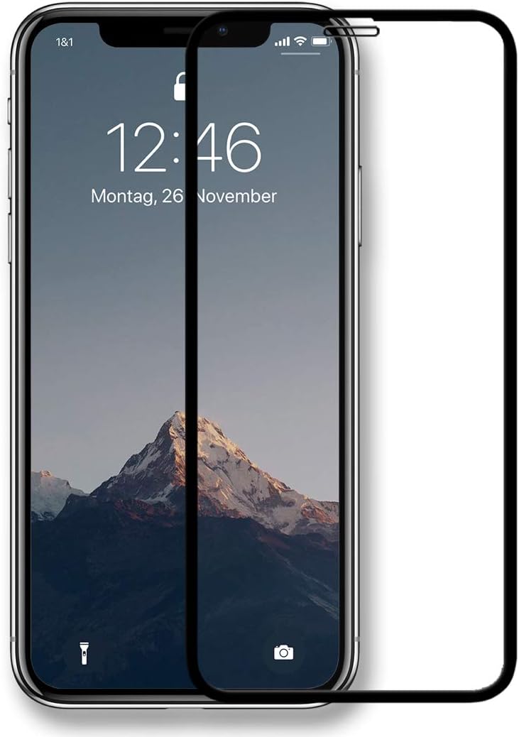Woodcessories - Screen Protector compatible with iPhone 11 / Xr, 3D Premium Tempered Glass, Black, 3D Glass, iPhone Xr