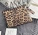 Dolce Na Womens Oversized Clutch Bag Purse Pu Leather Evening Wristlet Handbag (79 Brown Leopard)