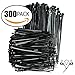 Zip ties by Strong Ties 150 4 inch 18lbs Tensile Strength and 150 6 inch 50lbs tensile strength. 300 Pack Mega Bundle of Cable Wire Ties for Indoor and Outdoor Use. UV Resistant!