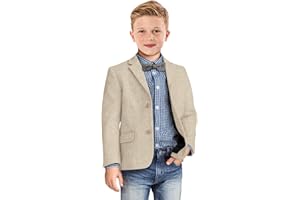 SZZMMER Boys Blazer Retro Herringbone Sport Coat Formal Tweed Patterned Classic Kids Jacket for Boy Wedding Casual Jacket