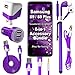 W-Wireless 6 Item Accessory Bundle for Samsung Galaxy Note 8/S8/S9/S9 Plus Includes: Car Charger, Home Charger, USB Data Cable, Stereo Headset, Aux Cord & Stylus Pen (Purple Kit)