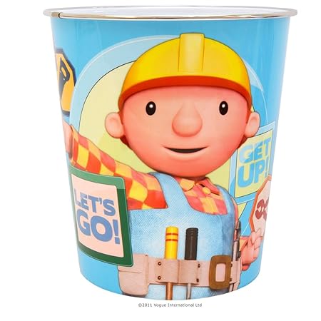 Bob The Builder Childrens Plastic Waste Paper Bedroom Bin 100 Official Kids Bob The Builder Bedroom Bin