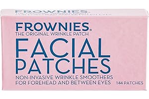 FROWNIES Forehead and Between the Eyes Wrinkle Patches - Hypoallergenic Facial Patches to Smooth & Soften Forehead Wrinkles &