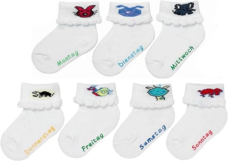 7 Paires De Chaussettes Bebe Chaussettes Lundi Dimanche Pour Bebe 0 3 Mois Amazon Fr Bebes Puericulture