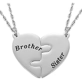 Ralukiia Mother & Son Heart Matching Necklace Set - Graduation, Birthday Jewelry