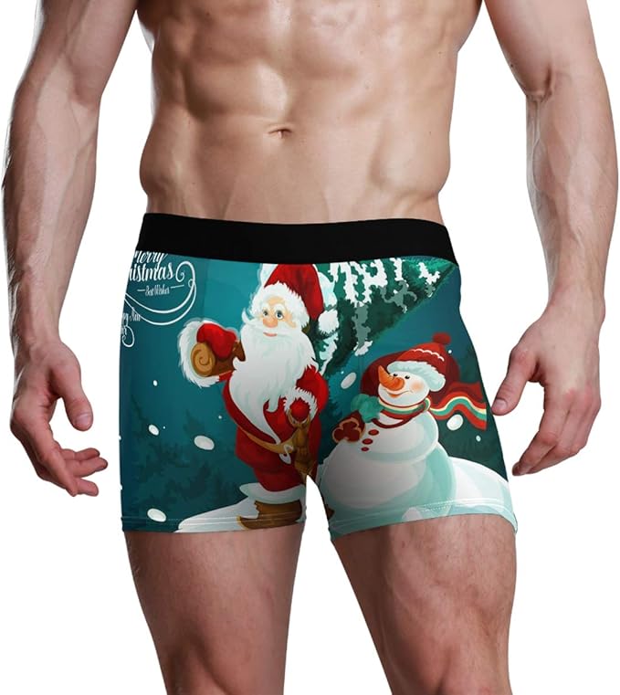 Men's Boxer Briefs Christmas Holidays Cute Santa and