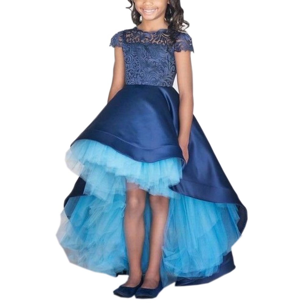 Low Navy Blue Flower Girls Dresses 
