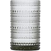 Fortessa Jupiter Beaded Hobnail Glass, 13 Ounce Iced Beverage (Set of 6), Smoke Gray