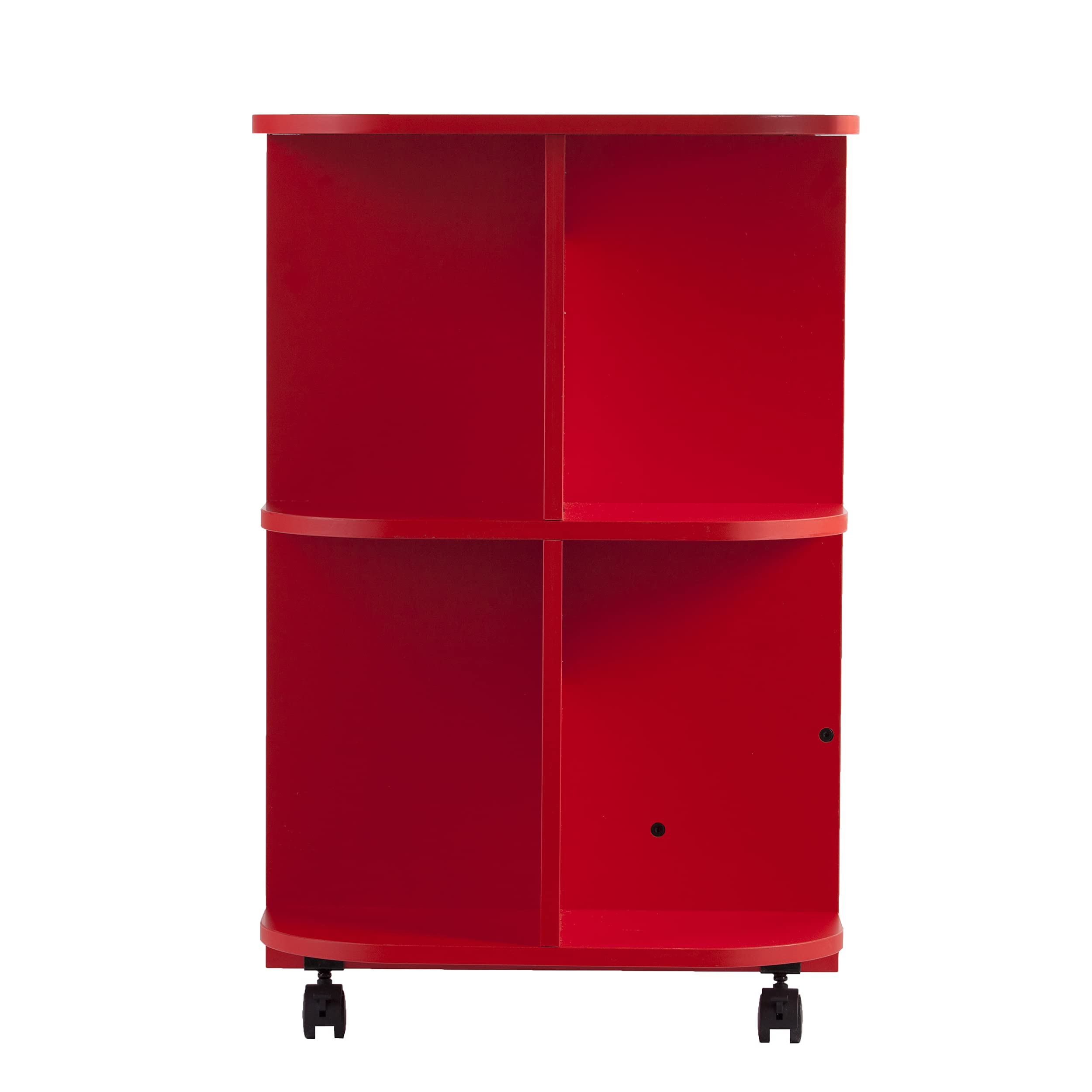 SEI FURNITURE Southern Enterprises Expandable Rolling Sewing Station Craft Table, Red