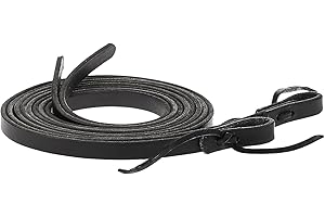Weaver Leather Black Leather Split Rein, 5/8-Inch x 7-Feet, Black