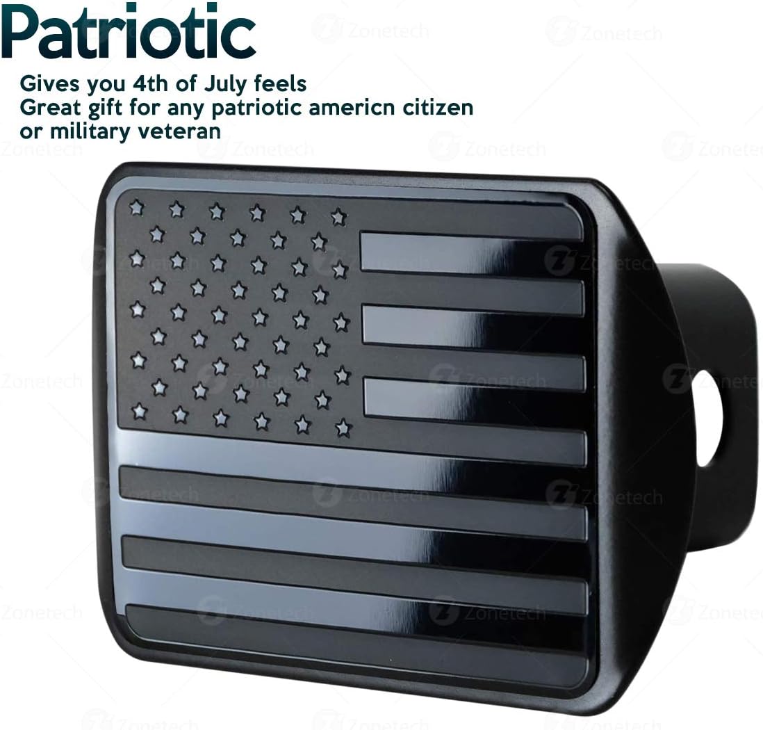 Hitch Covers Zone Tech Tactical USA Flag Hitch Cover US Patriotic