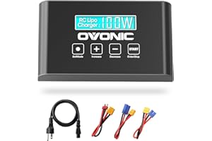 OVONIC Mate1 Lipo Battery Charger 100W 10A 1s-6s Smart RC Battery Chargers with XT60 Balance Charger Compatible for 1-6s LiPo/Life, 3-18S NiMH (Upgraded Version - Without Balance Board)