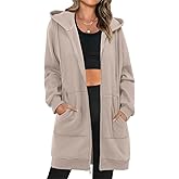 StunShow Women's Zip Up Hoodies Oversized Fleece Long Sleeve Sweatshirts Casual Fall Jacket Coat with Pocket(S-3XL)