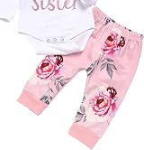 ChYoung Baby Girl Clothes Set Newborn Romper Top Rose Pant Headband 3 Pieces view 6