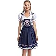GloryStar Women's German Dirndl Dress Costumes for Bavarian Oktoberfest Carnival Halloween 3-PCS