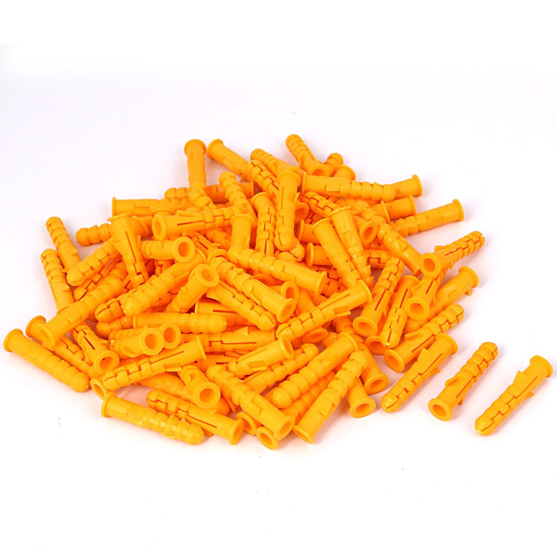 sourcingmap a16032300ux0513 8mmx40mm Plastic Expansion Pipe Wall Anchor Screw Plug Yellow 100Pcs