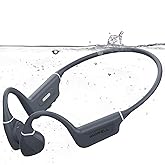 Rhyfell Bone Conduction Swimming Headphones, IP68 Waterproof Headphones with Built-in 32GB MP3 Player, Bluetooth 5.4 Open Ear Sport Headphones for Swimming, Running, Hiking, Walking