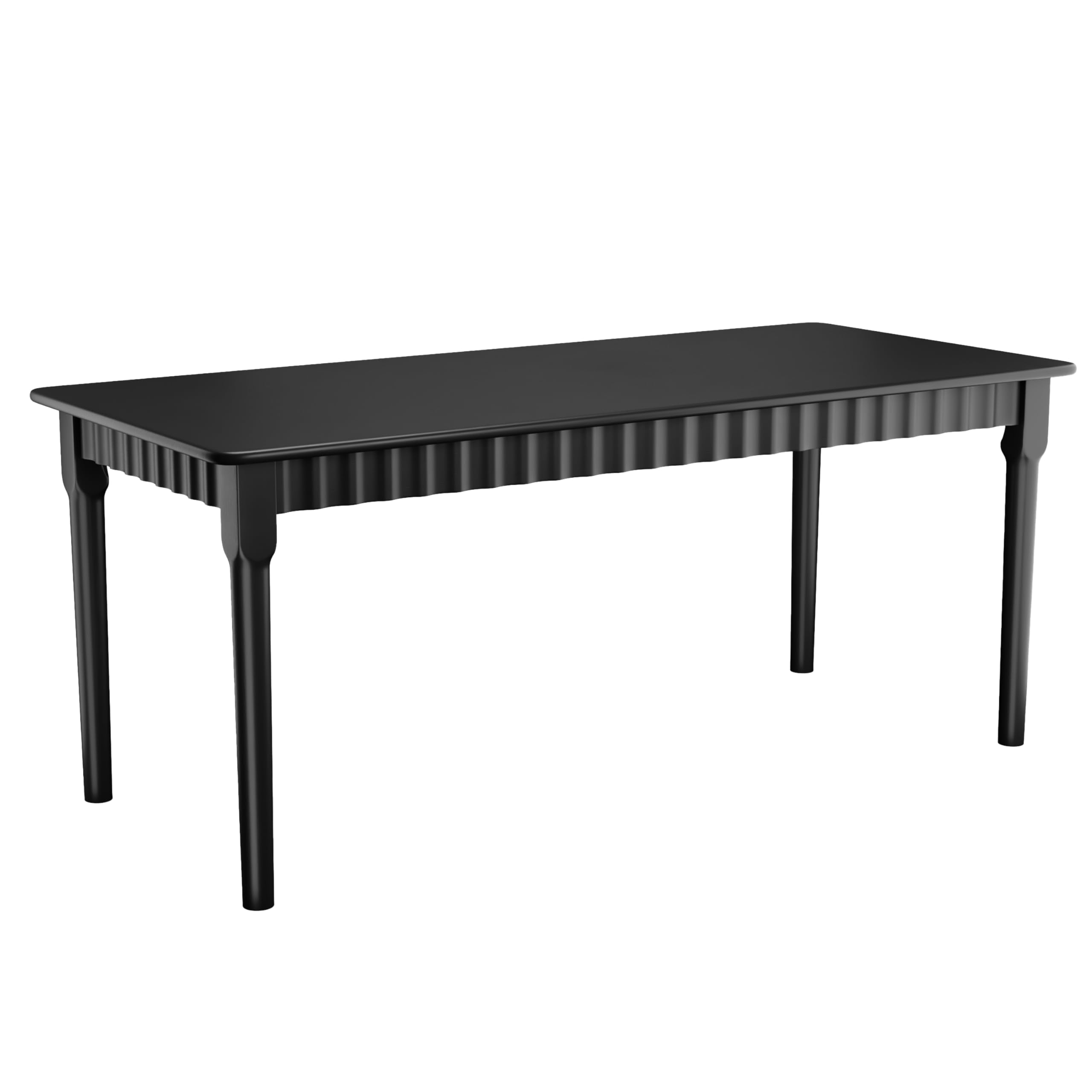 Photo 1 of MORDEER 70.8 Inch Solid Wood Dining Table for 6-8, Farmhouse Table with Smooth Surface, Large Rectangular Kitchen Dinner Table for Restaurant, Living Room, Kitchen, Easy Assembly, Black