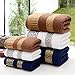 XHSP 100% Cotton Highly Absorbent Embroidered Towels 3-Piece Towel Set Hotel Bath Towel, 1 Bath Towels, 2 Hand Towels Extra Thick Beach Bath Towel (White)