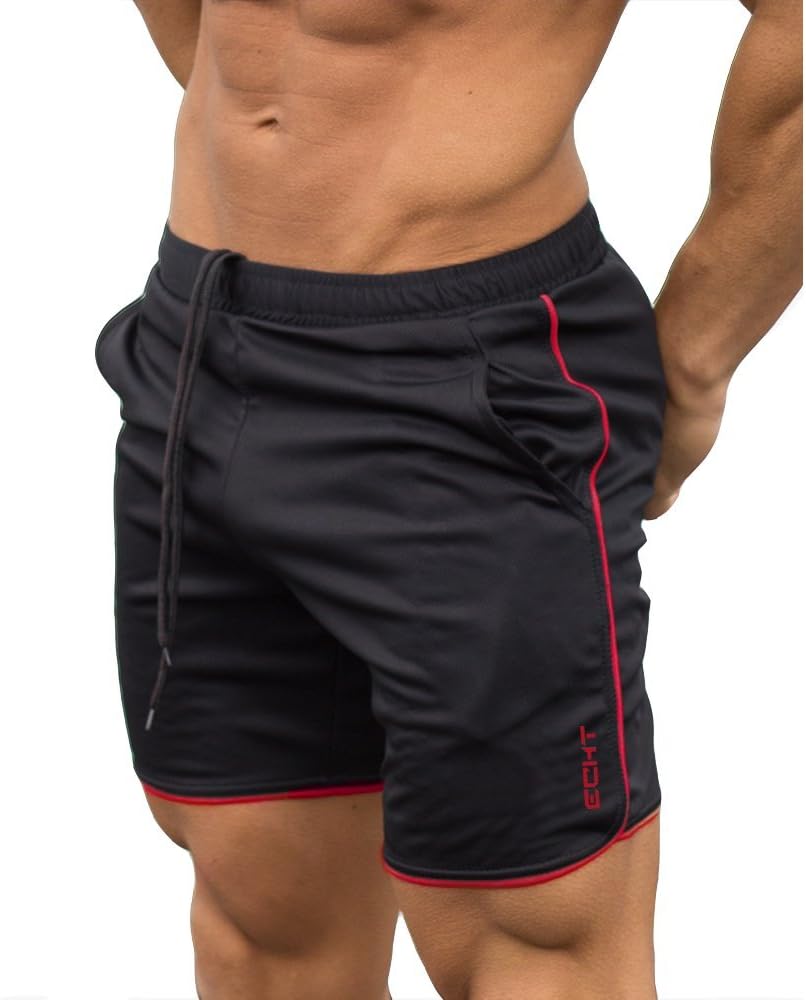 ECHT Black Hyper Mesh Shorts V2 Bodybuilding Workout Fit Performance with Deep Pocket