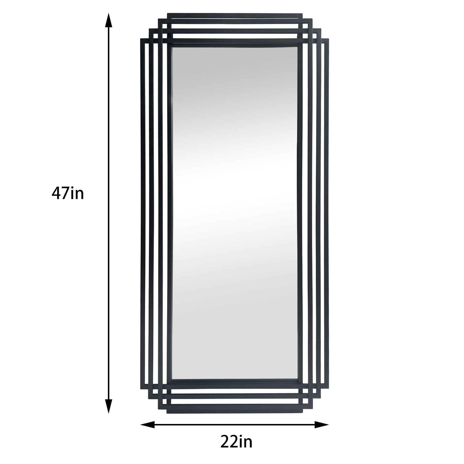 DAOYIJIAJU Black Rectangle Mirror, 47