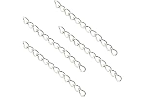 NX Garden Tail Extender Chain 100PCS Silver 50 x 4mm Chain Extension Tails for DIY Jewelry Making