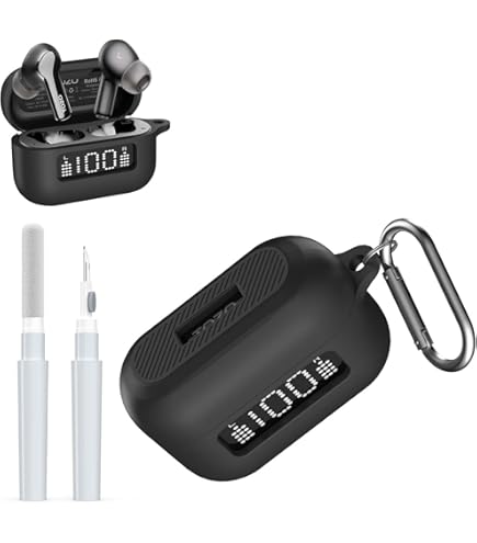 Protective Case For TOZO NC9 2024 Earbuds - Silicone Cover With Carabiner & Cleaning Kit