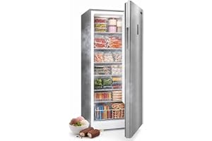 14 Cu.Ft Upright Freezer, Single Door Stand Up Freezer with Adjustable Shelves, Mechanical Temperature Control, Freestanding Deep Freezer for Garage, Kitchen, Home Use