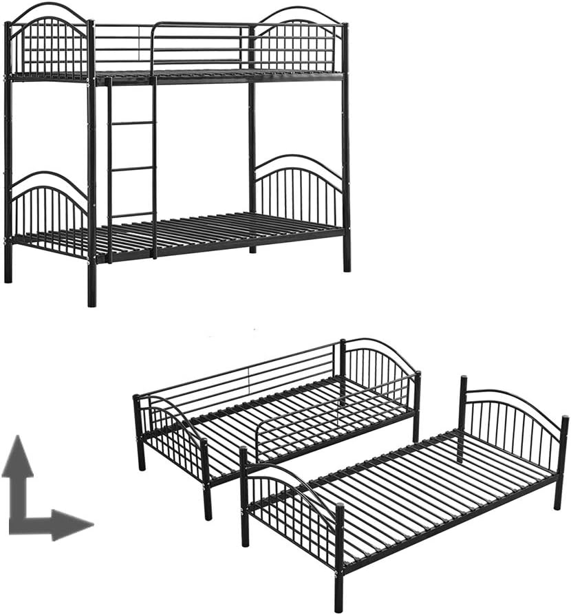 bunk bed with mattress set
