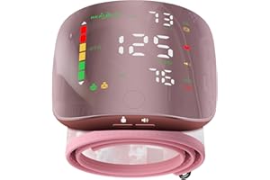 GUAEVER Wrist Blood Pressure Monitors for Home Use with Curved Screen, Rechargeable Bp Machine, One-Button Switch Voice and User, Easy to Use, 5.31-9.25inch Bp Cuff, with Storage Case Bp Monitor