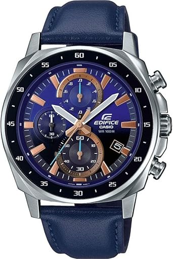 Reloj Edifice Caballero Correa Piel Azul: Amazon.es: Relojes