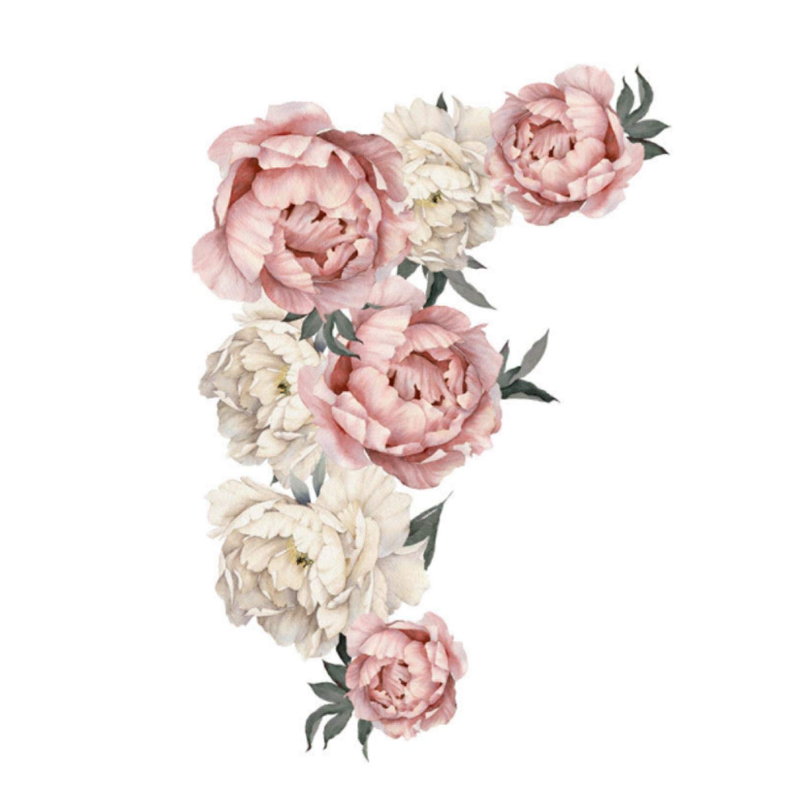 Peony Flower Pattern Wall Stickers Art Applique Background Sticker for Bedroom Kitchens Living Room Home Office School Decorationdaily Decoration