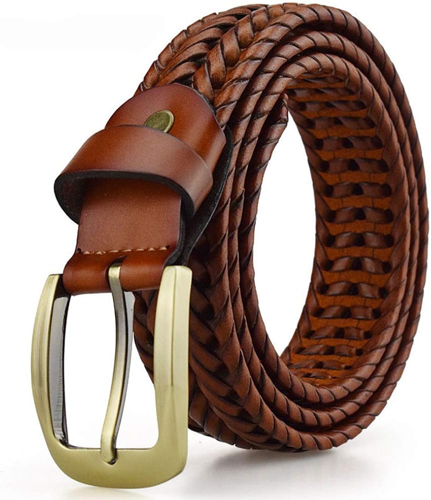 Lauriney Braided Belt For Men Woven Belt Kuhgürtel Leather Handknitted