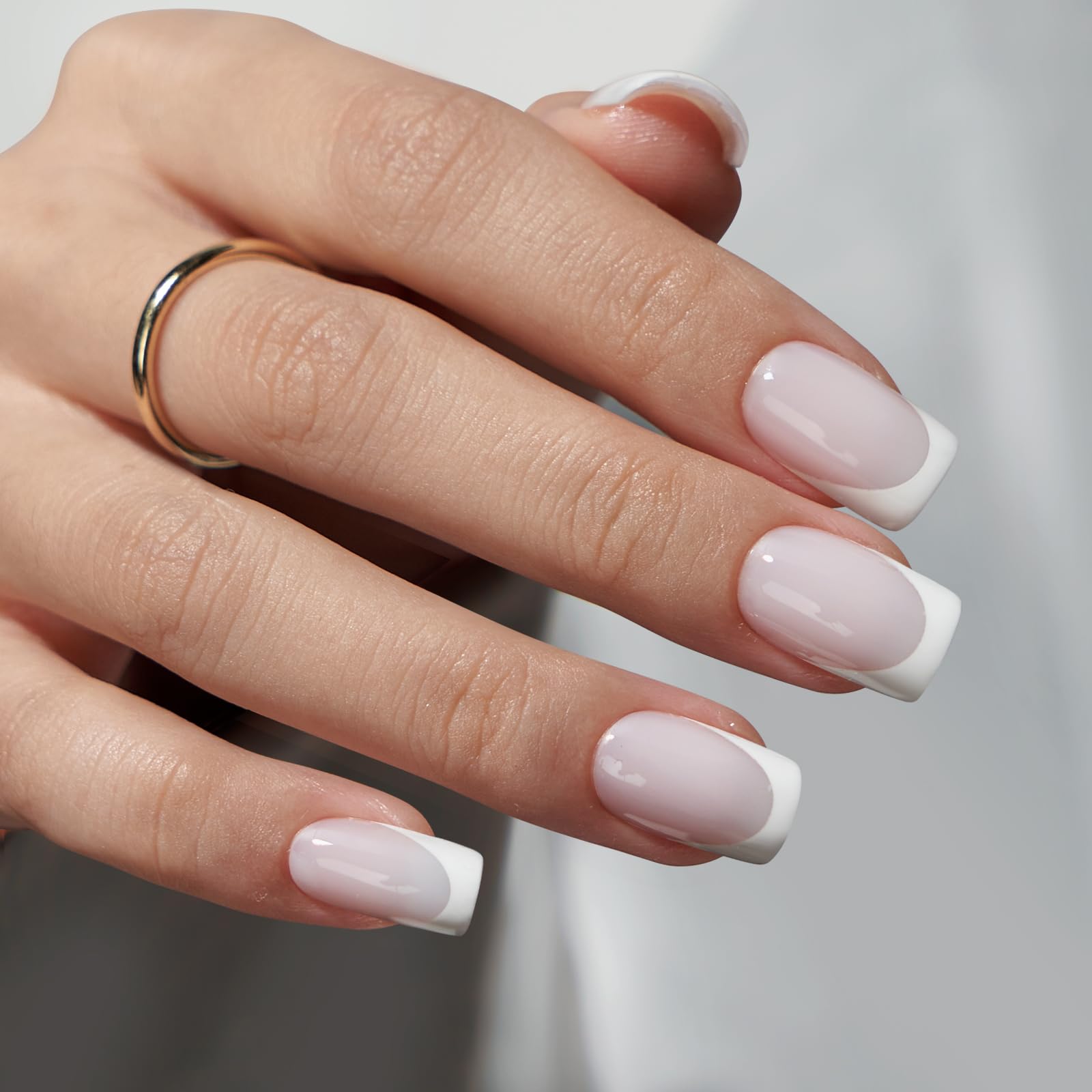 BTArtboxnails XCOATTIPS French Tip Nails - White Press On Nails Short, 160 Pcs Milky White Square Soft Gel Nail Tips, Soak Off False Nail Extensions For Gift - Image 3