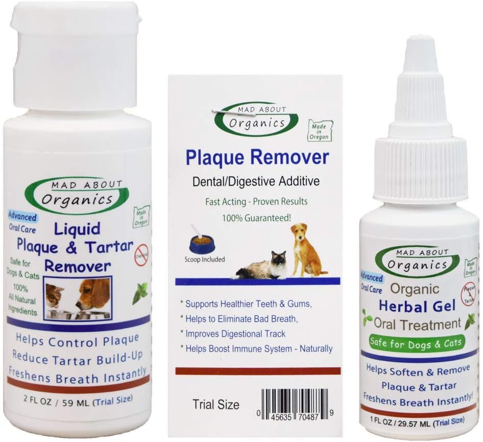 Mad About Organics All Natural Dog & Cat Oral Care Dental Plaque Remover Starter Kit