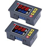 2PCS Programmable Time Controller Timer Delay Relay Module 20A 1500W Switch Type Passive Output Timer Switch LED Digital Display (AC110~220V Upgraded Version)