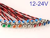 Gebildet 10pcs 6mm 1/4 AC/DC 12-24V LED Indicator Light Waterproof view 5