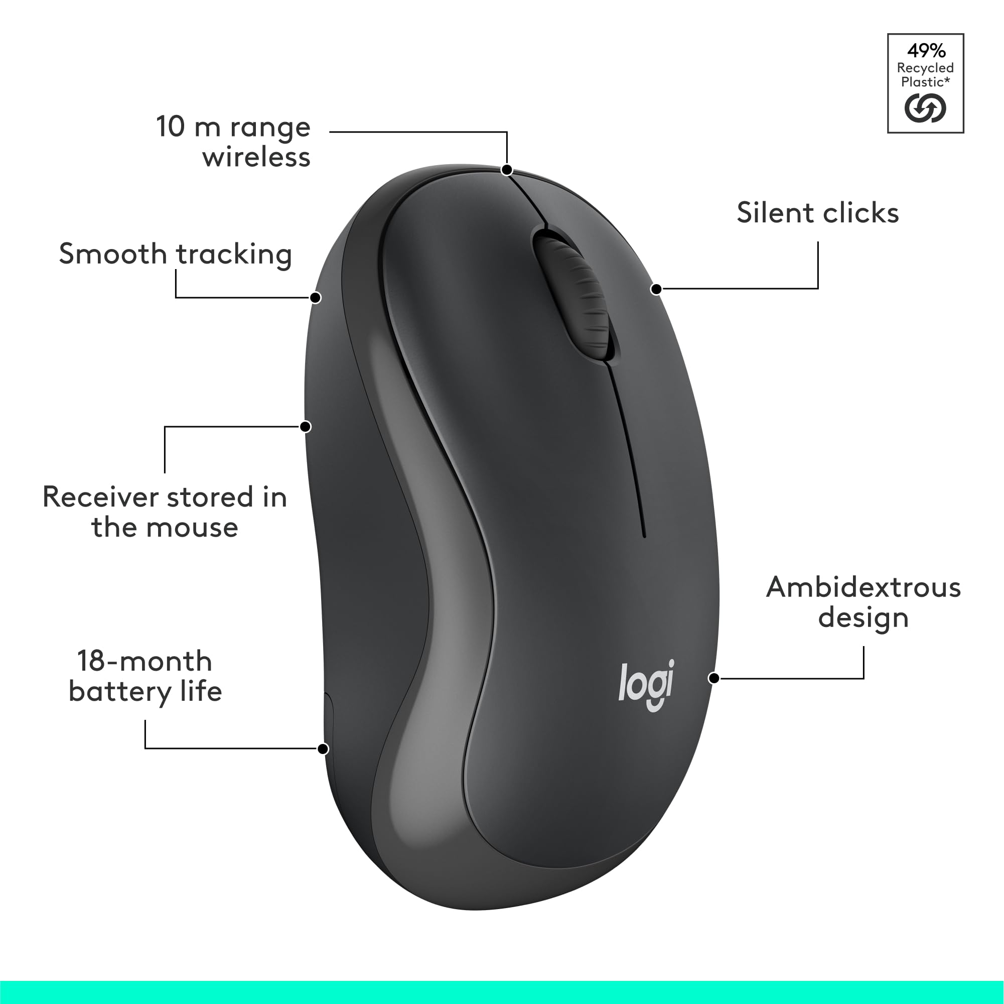 Logitech MK295 Silent Wireless Mouse & Keyboard Combo with SilentTouch Technology, Full Numpad, Advanced Optical Tracking, Lag-Free Wireless, 90% Less Noise, QWERTY UK English Layout - Black