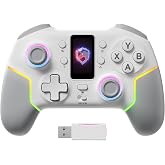ECHTPower Wireless PC Gaming Controller with TFT Screen, Hall-Effect Joysticks No Drift, 1000Hz Polling, Dual Hall Triggers, 