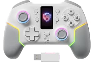 ECHTPower Wireless PC Gaming Controller with TFT Screen, Hall-Effect Joysticks No Drift, 1000Hz Polling, Dual Hall Triggers, Turbo & RGB, Multi-Platform PC Controller for Windows/Switch/Android/iOS