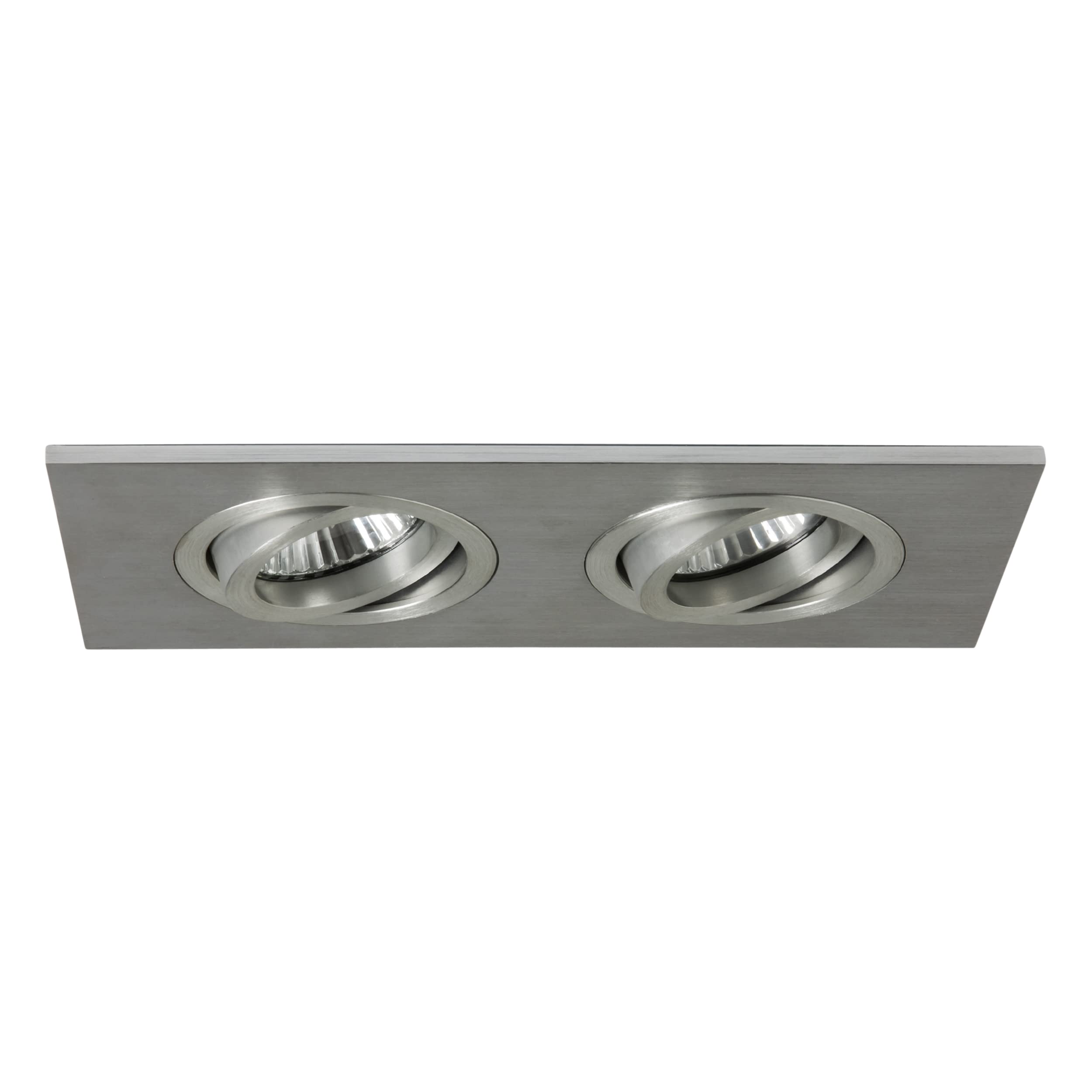 Astro Taro Twin Fire-Rated Brushed Aluminium Recessed Downlight GU10 1240031 — image 1